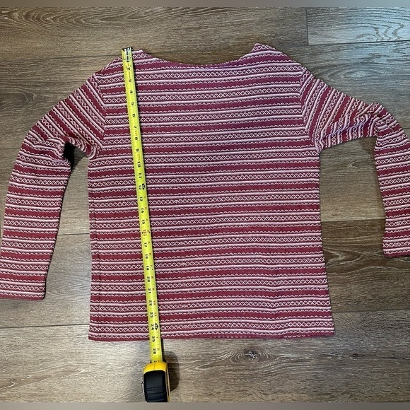 J. Jill Long Sleeve Boat Neck Red and White Embroidered Sweater - Picture 8 of 12